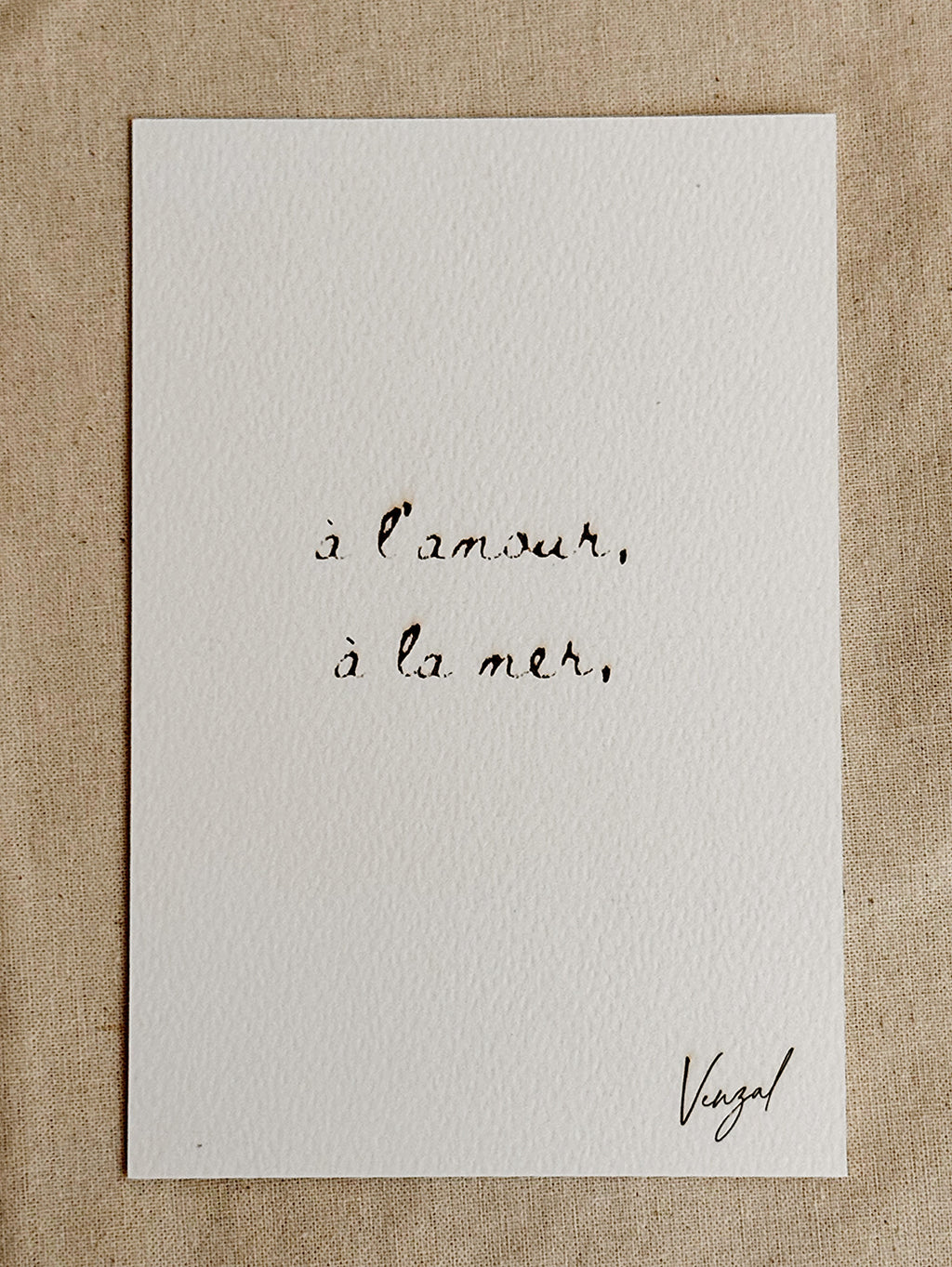 Carte poétique gravée