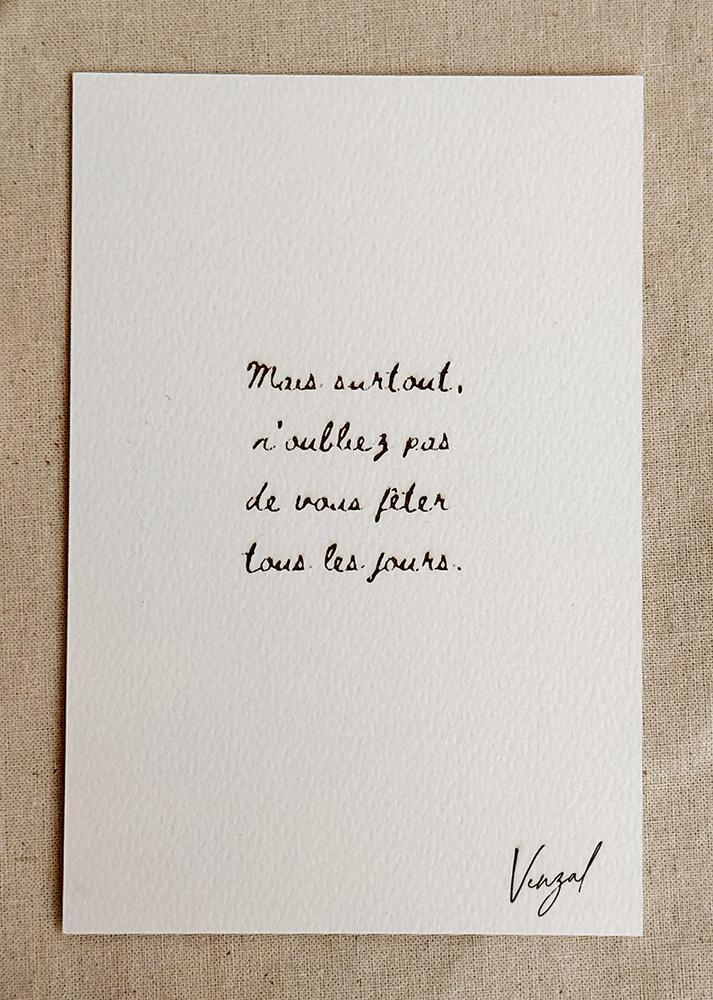 Carte poétique gravée