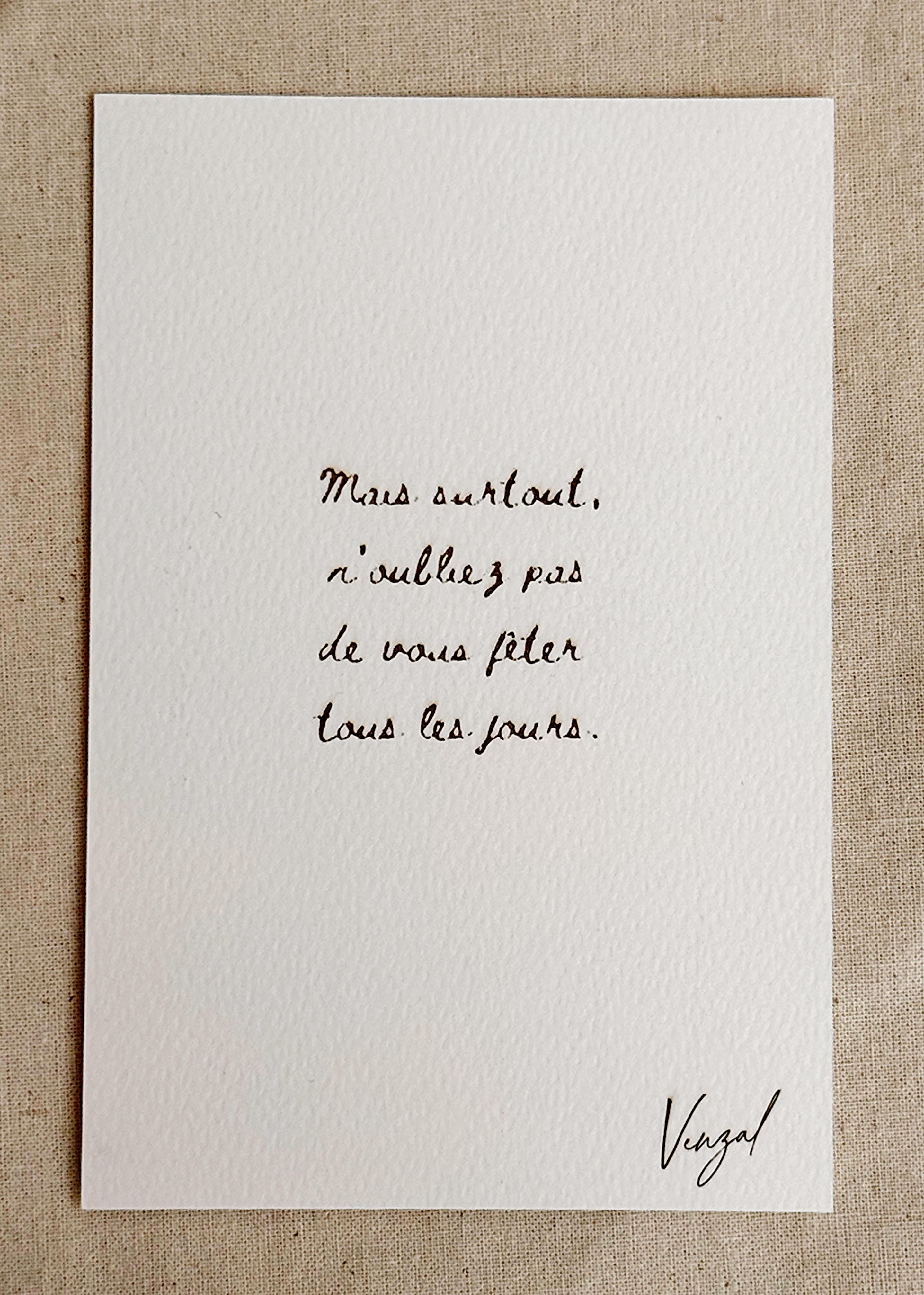 Carte poétique gravée