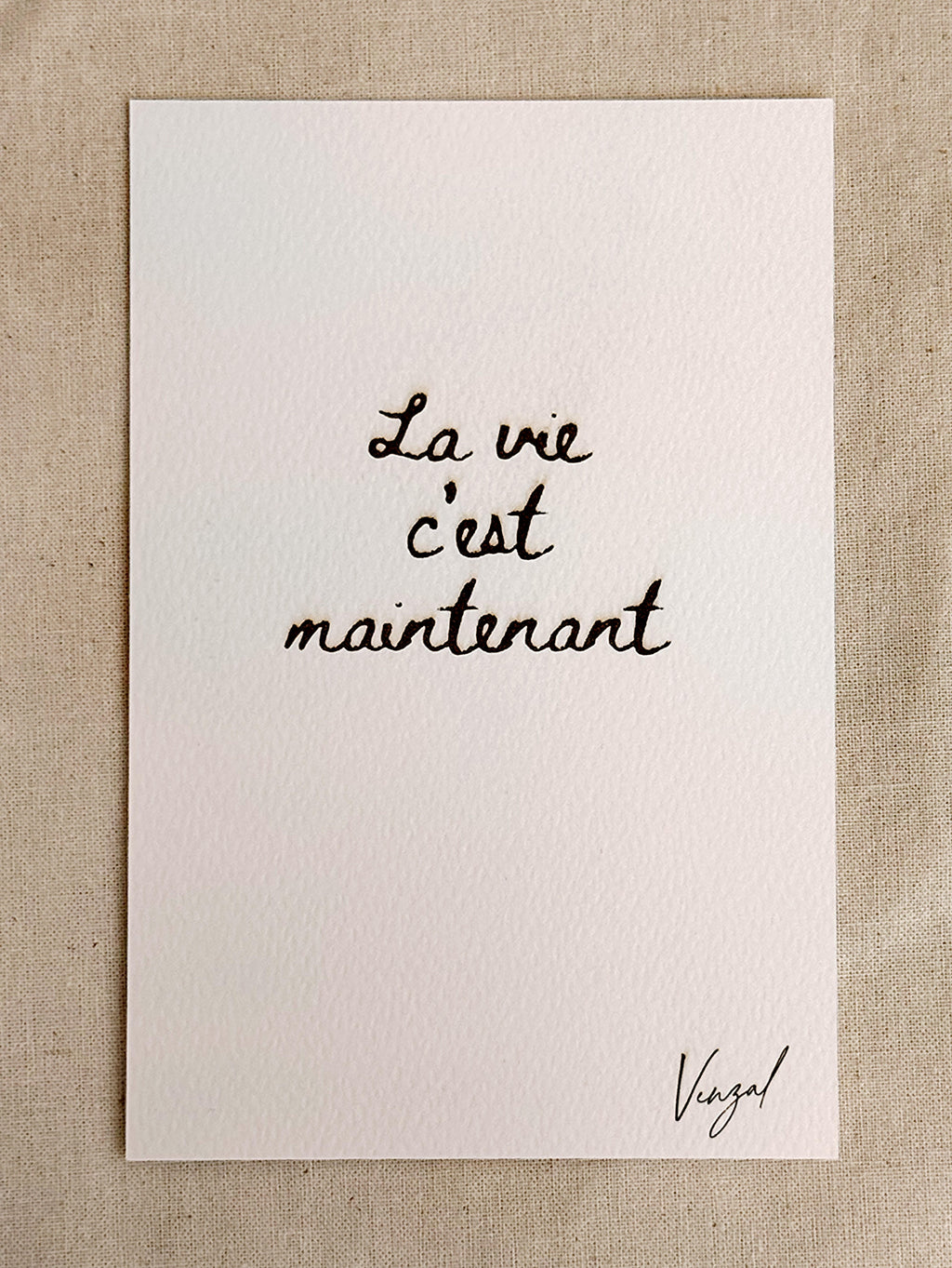 Carte poétique gravée