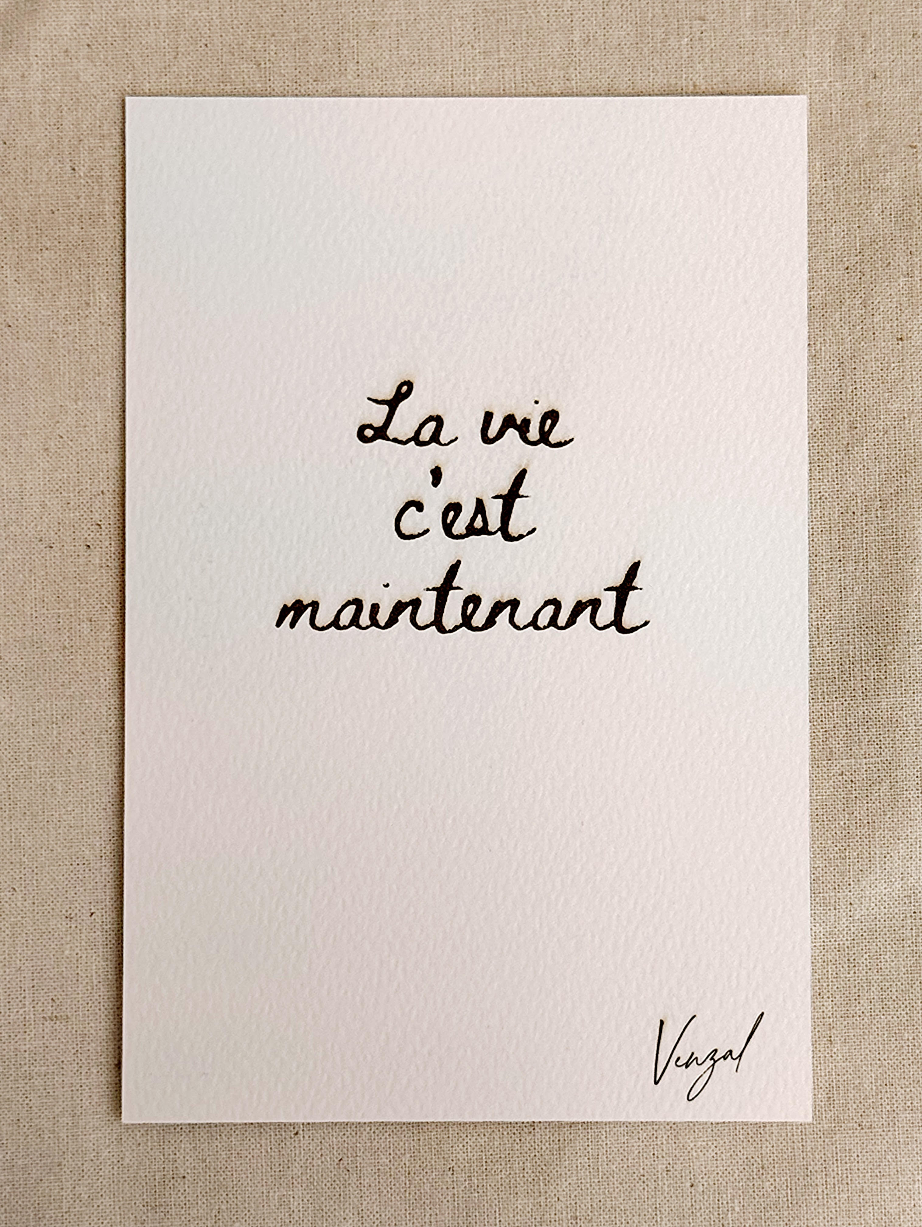 Carte poétique gravée